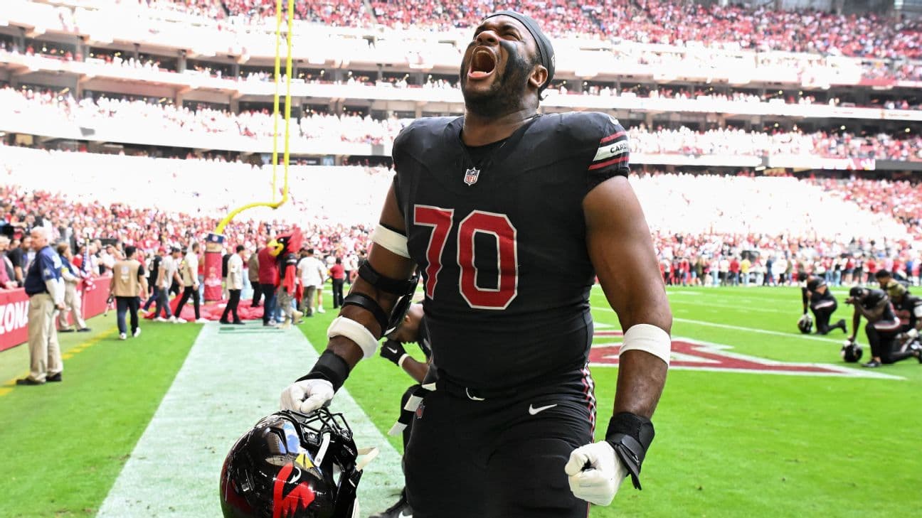 Cardinals LT Paris Johnson Jr. has taken on a more vocal leadership role this season.  Paris Johnson [1296x729]
