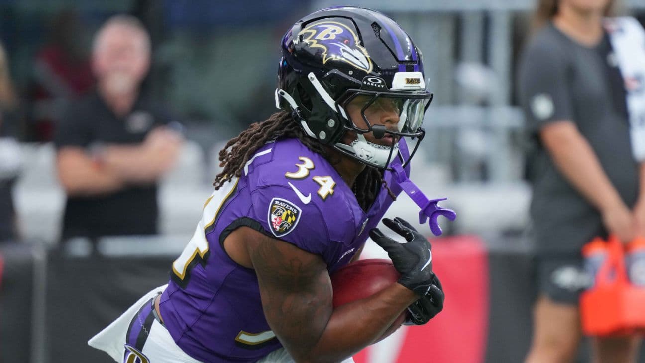 Running back Keaton Mitchell averaged 6.3 yards per carry over his three seasons in Baltimore.