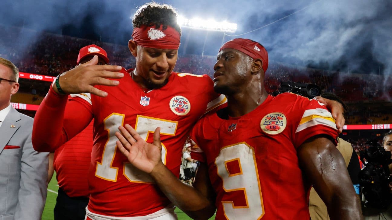 "It's super fun," Kenneth Walker III said of playing with Patrick Mahomes. "We're able to, I guess, freestyle it. If somebody is open or if the play breaks down, he's able to make a play. It's great t
