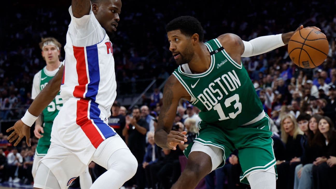 Paul George scored 38 points -- the most by a Celtic in his debut, and the fifth most by a player in his first game with an NBA franchise -- in a 121-113 defeat to the Pistons on Tuesday. But as Georg