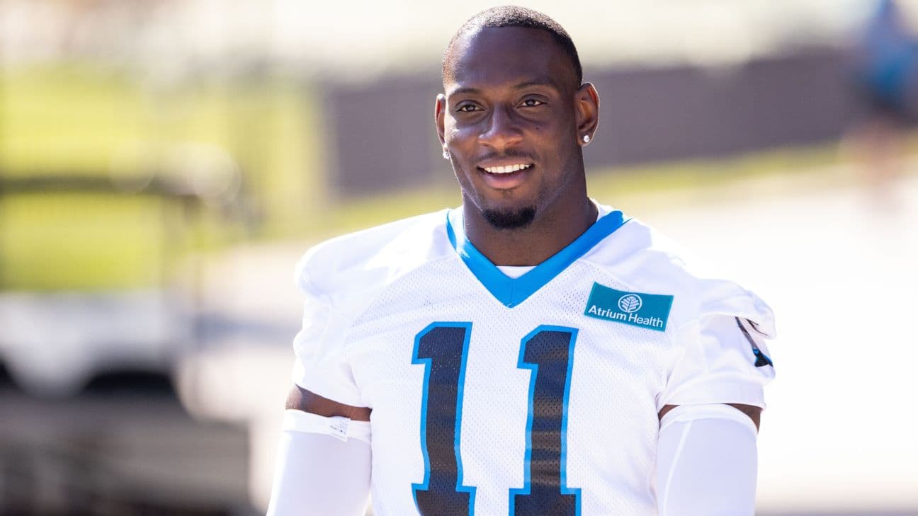 Linebacker Nic Scourton, who the Panthers drafted in Round 2 this year, is part of their youth movement on defense.
