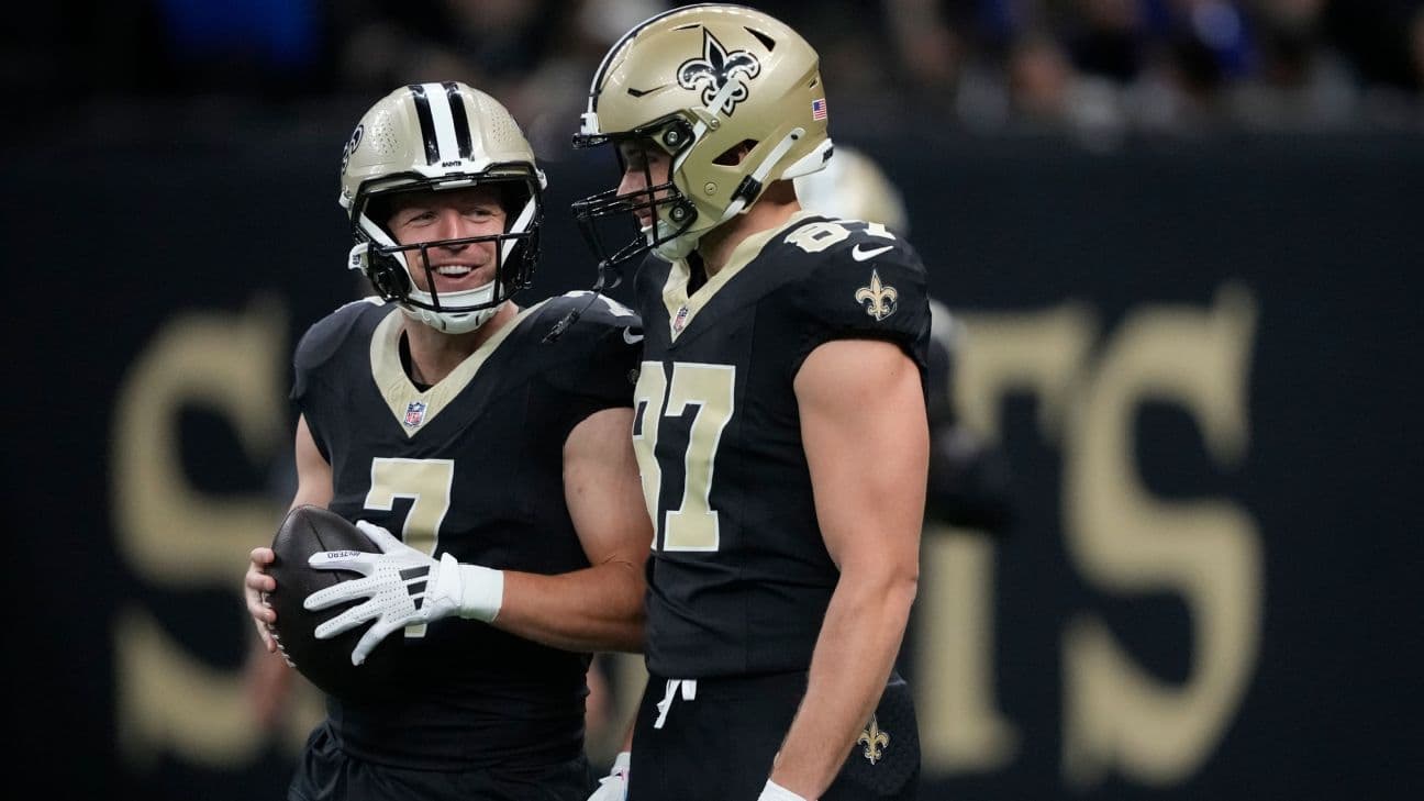 Taysom Hill (7) and Foster Moreau (87) are welcome additions to the Saints' offense.