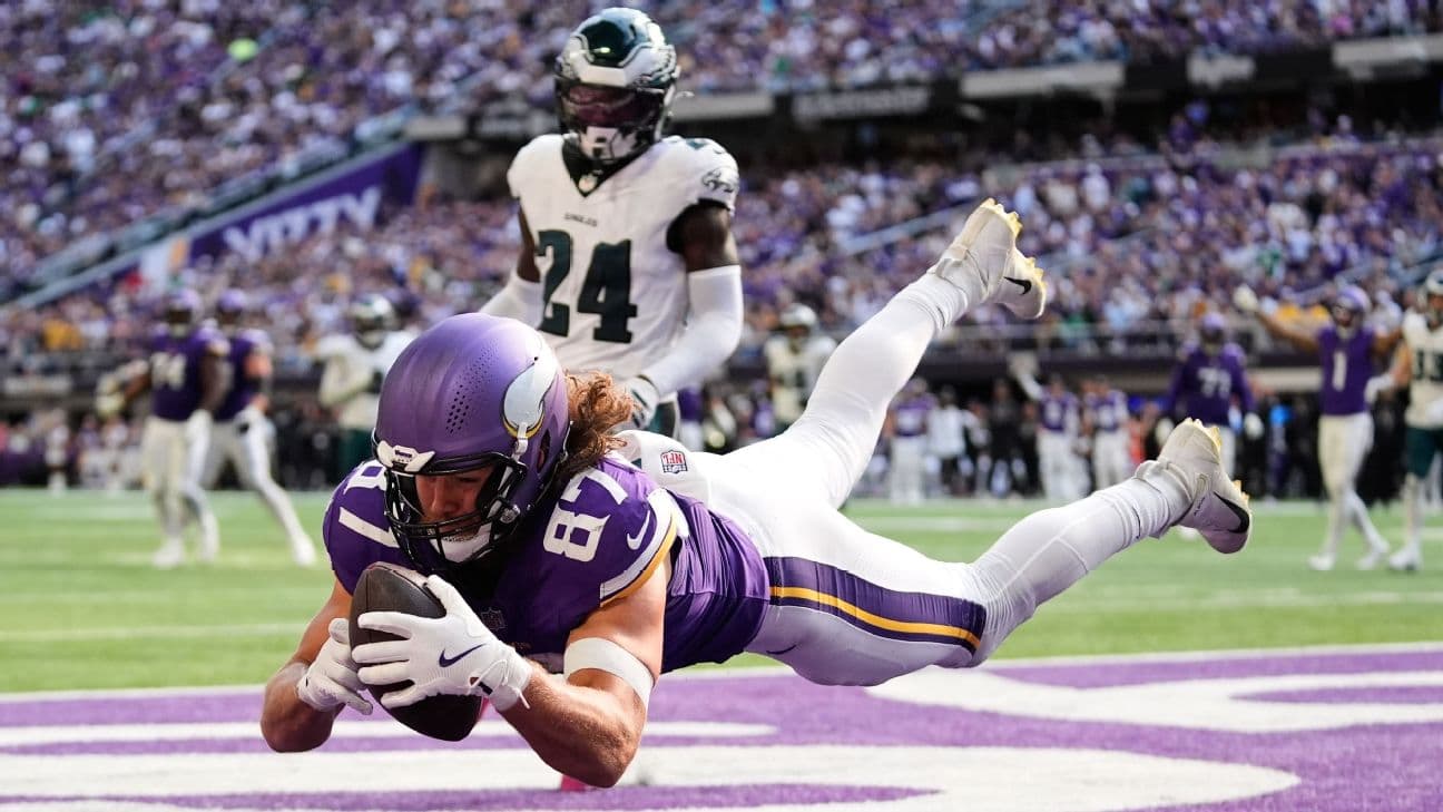 Vikings tight end's T.J. Hockenson's fourth-quarter touchdown was overturned when a replay reversal ruled he didn't control the ball throughout the process of the catch.