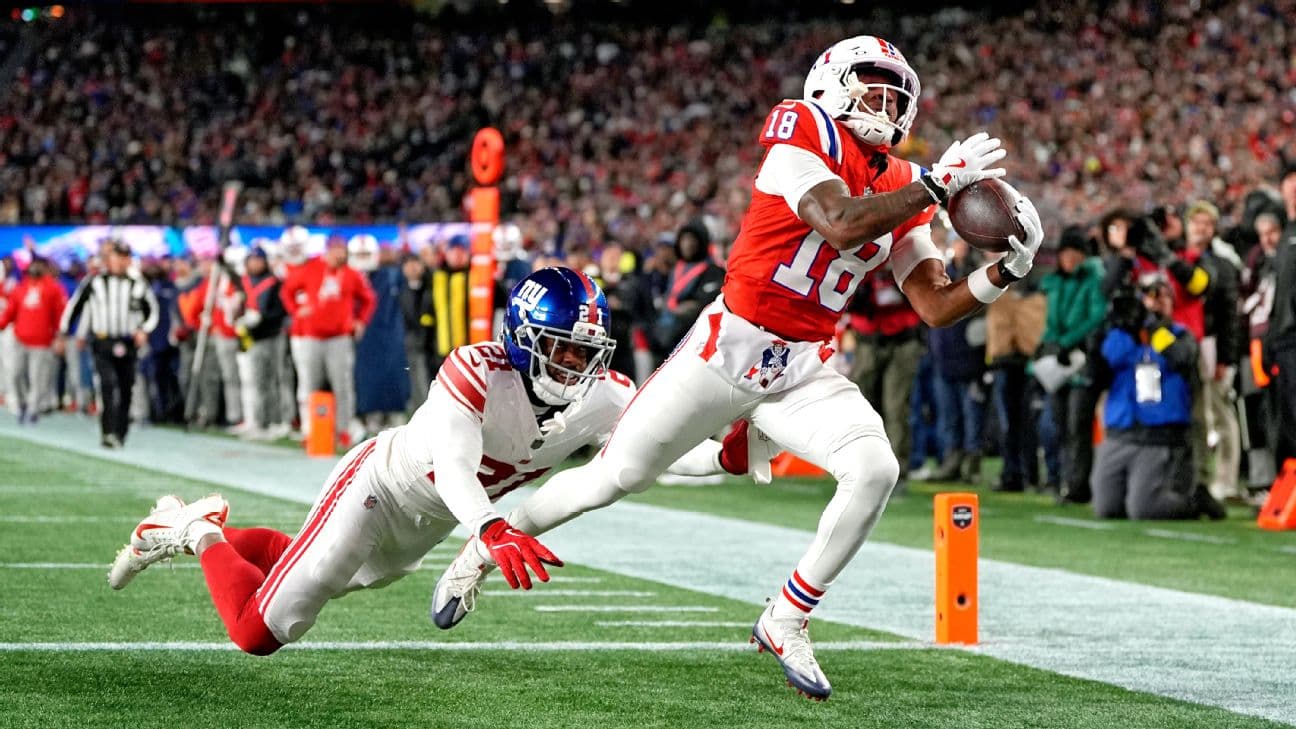 Patriots rookie WR Kyle Williams has only five receptions, but two have gone for long touchdowns.