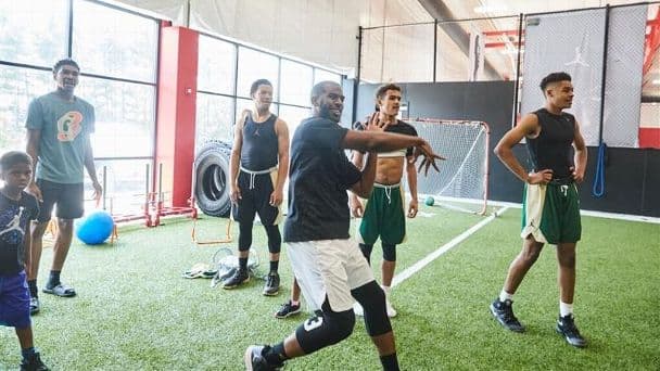 In 2016, Chris Paul, center, had a number of players attend his camp who later went on to pro careers and are still in the NBA, including, from right, Jordan Poole (Pelicans), Trae Young (Wizards), Ja