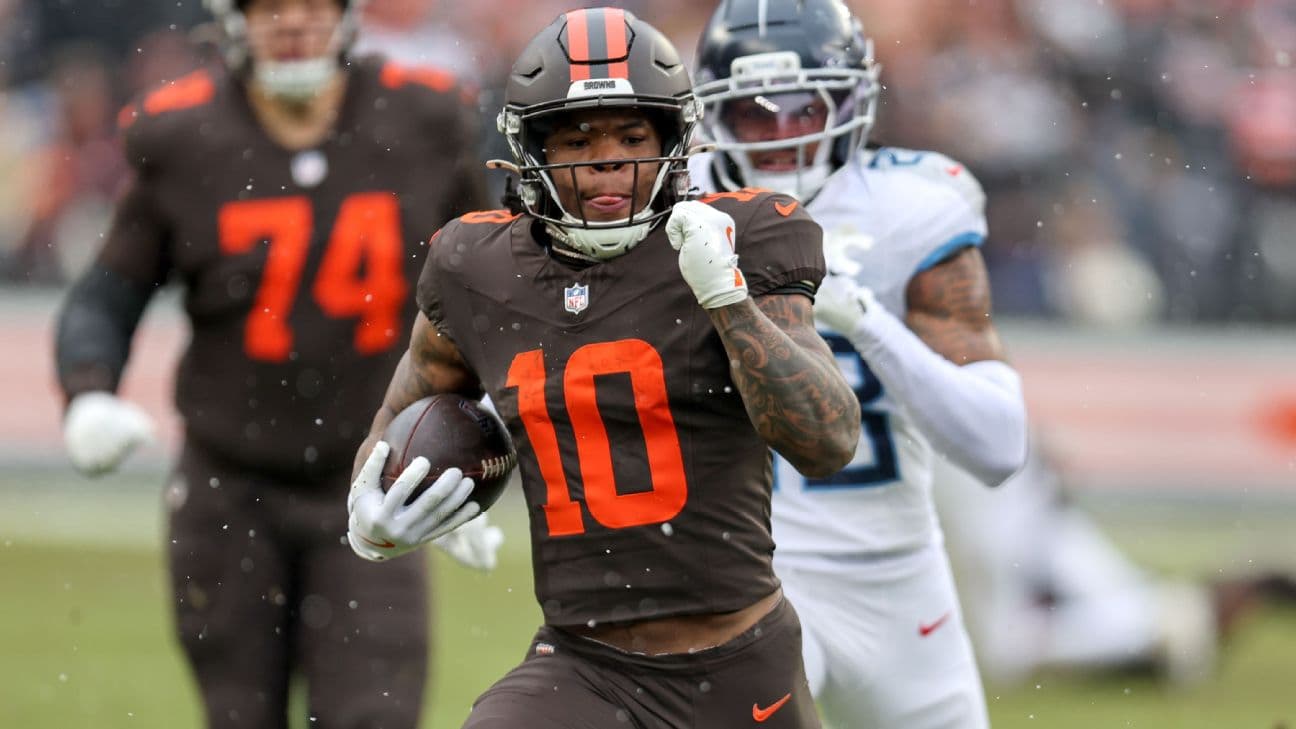 Quinshon Judkins figures to get a lot of work, given the Browns' shaky QB situation.