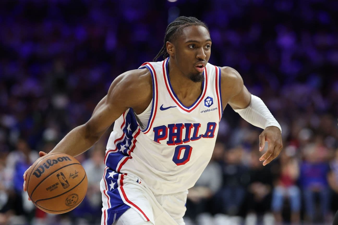 Tyrese Maxey finished fourth in total fantasy points last season and fifth on the player rater, which evaluates his contributions across various fantasy categories.