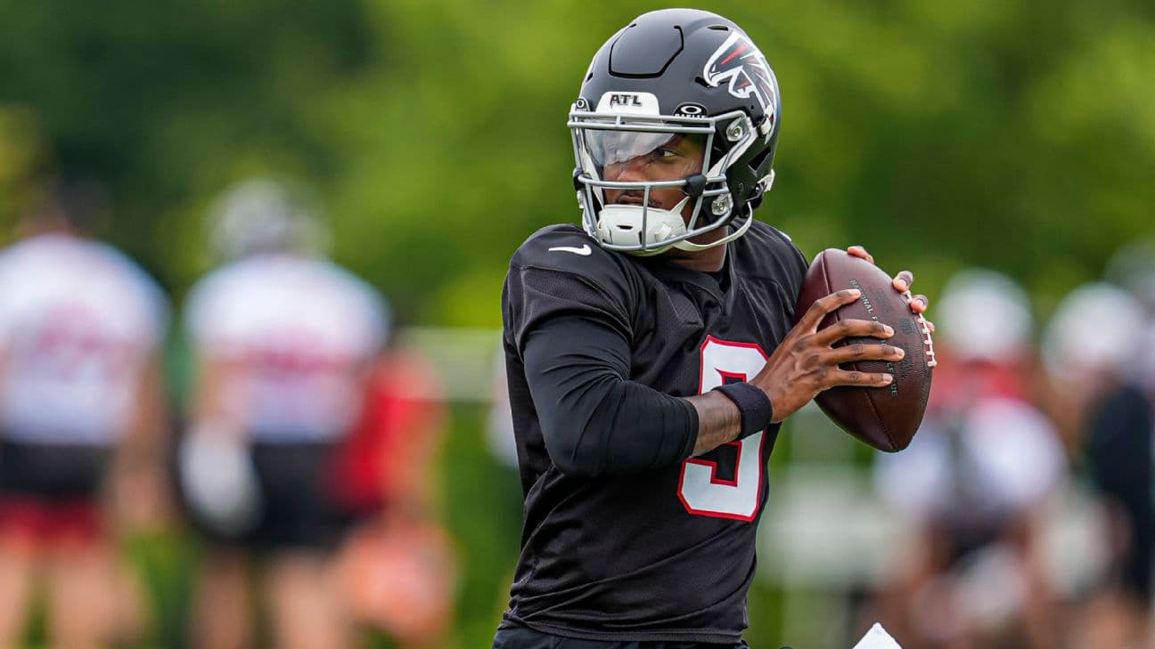 Michael Penix remains limited in what he can do in practice, but what he's doing has been impressive.
