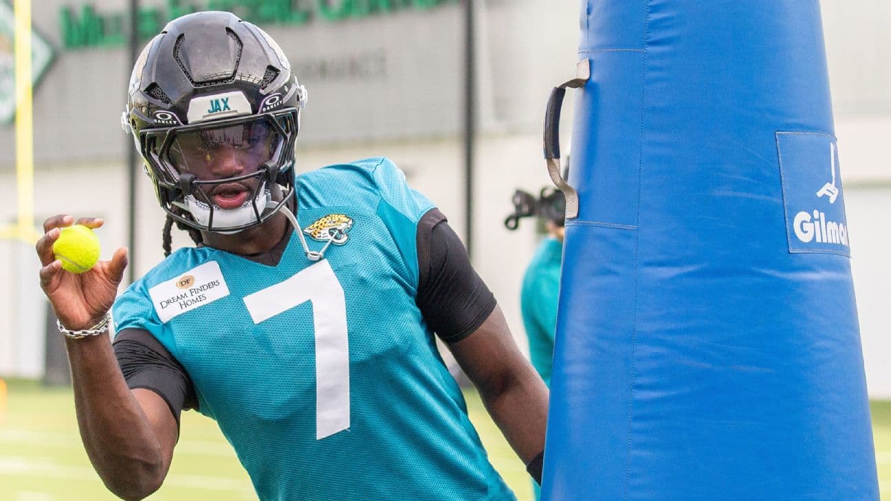 Brian Thomas Jr. used this spring to improve catching the ball, and it has been noticed by everyone at camp.