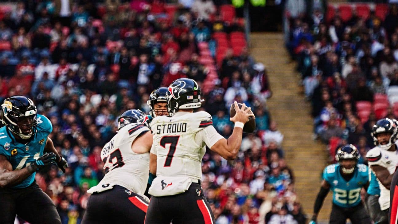 C.J. Stroud, fantasy No. 5 quarterback through the first six weeks of the season, has passed for at least 300 yards and multiple touchdowns in two of his past three games.