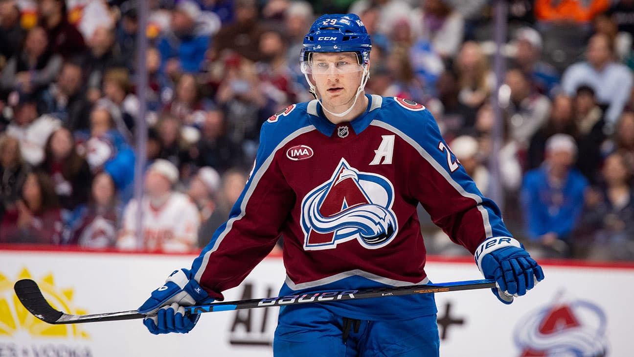 Nathan MacKinnon in action for the Colorado Avalanche