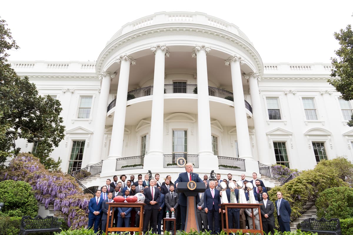 Donald Trump with New England Patriots for White House