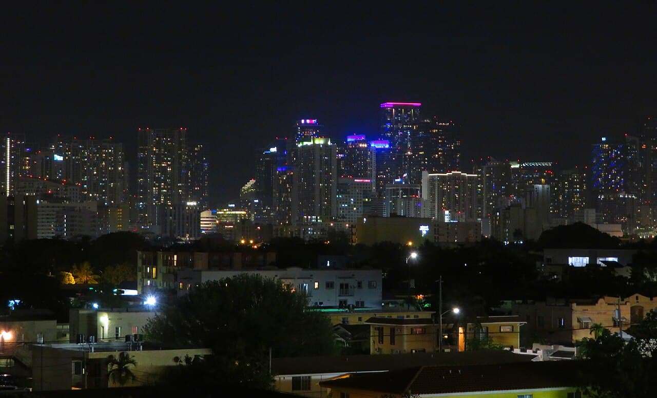 Downtown Miami from LoanDepot Park, Miami, Florida