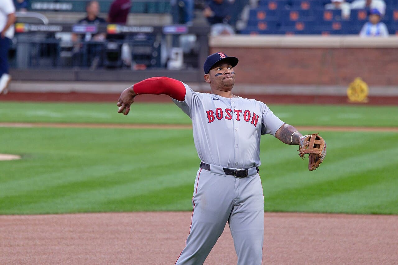 Rafael Devers during warmups, September 4, 2024