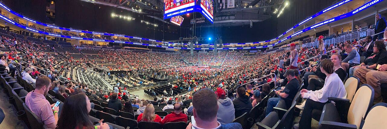 Donald Trump presidential campaign at PPG Paints Arena, Pittsburgh, PA, November 4, 2024