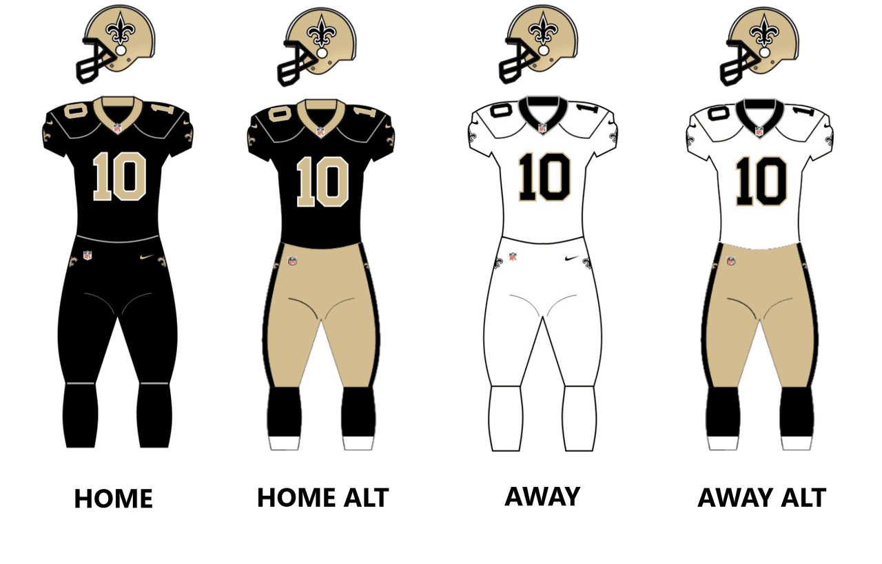 New Orleans Saints uniforms