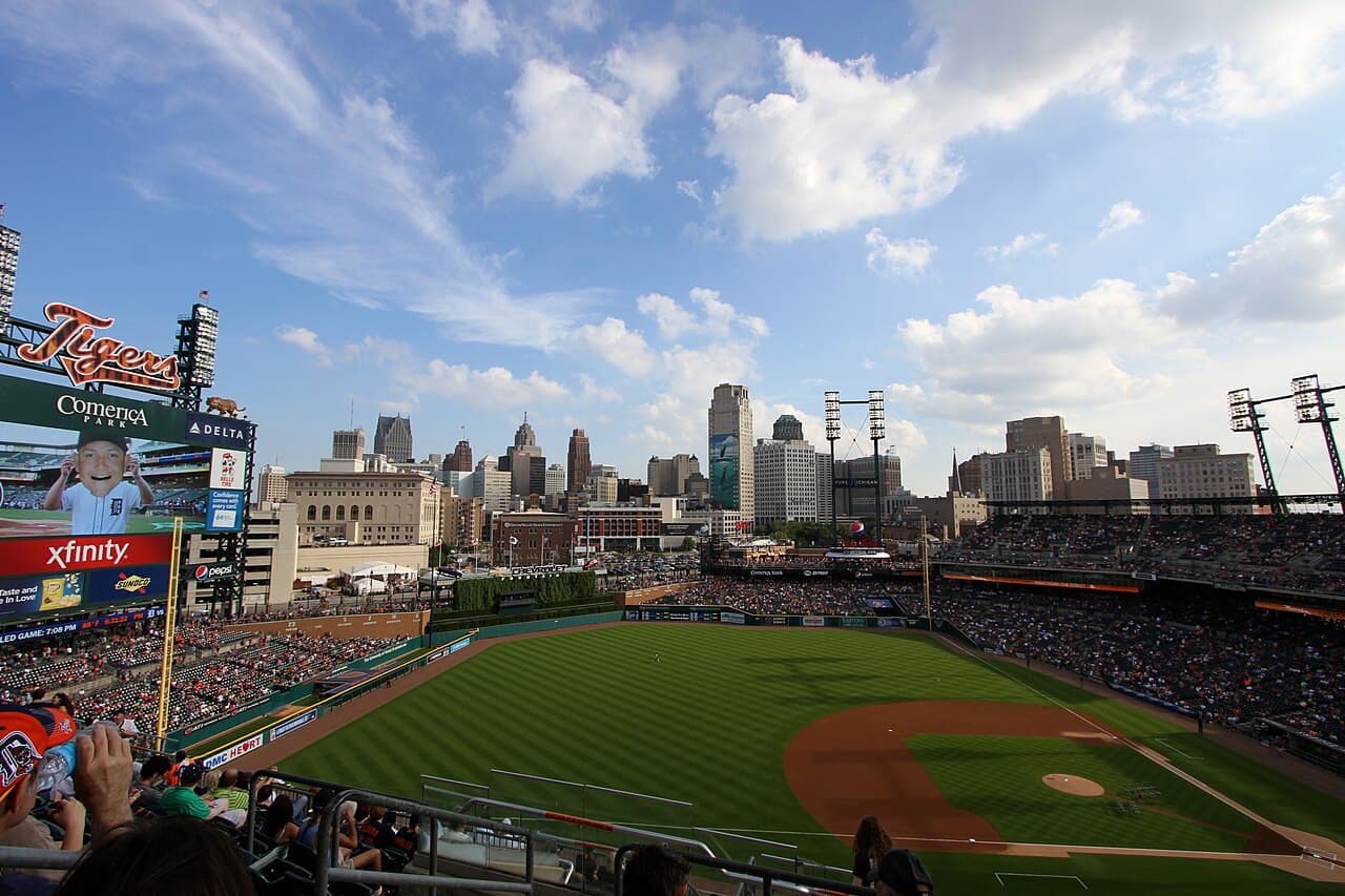 Comerica Park, Detroit Skyline