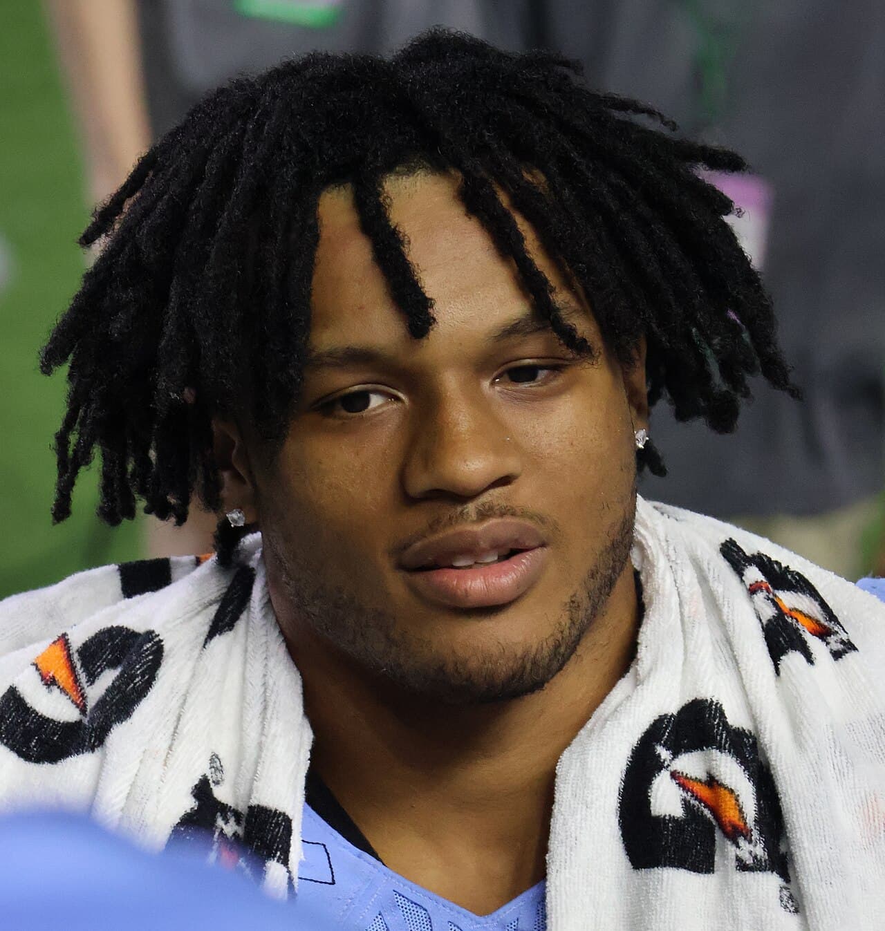 Omarion Hampton of the Los Angeles Chargers