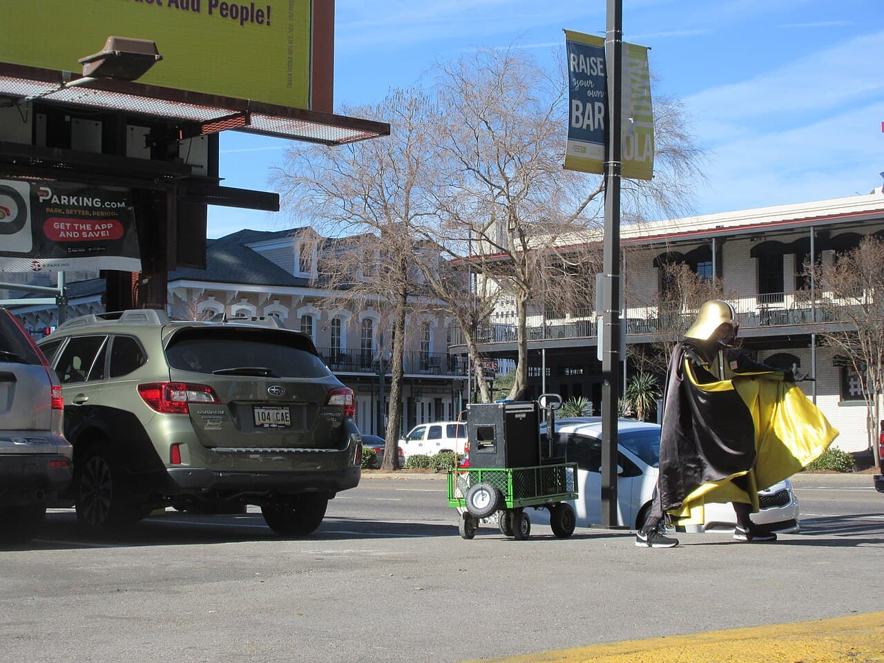 Darth Vader Saints Fan at Poydras and O'Keefe New Orleans January 2019 02