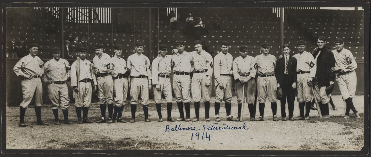 1914 Baltimore Orioles Team Photograph with Babe Ruth