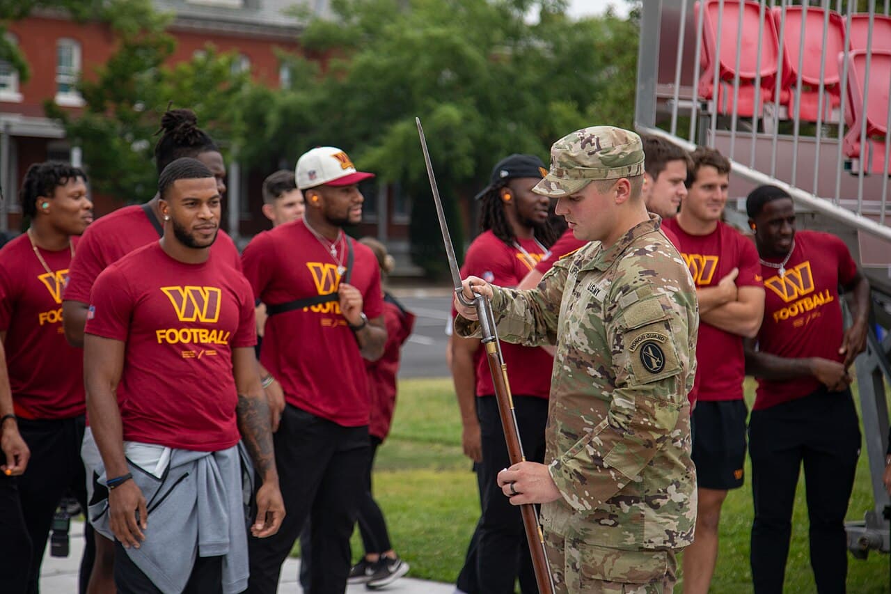 Washington Commanders football team tour Joint Base Myer-Henderson Hall, Virginia and The Tomb of the Unknown Soldier in Arlington National Cemetery on June 27, 2023 45