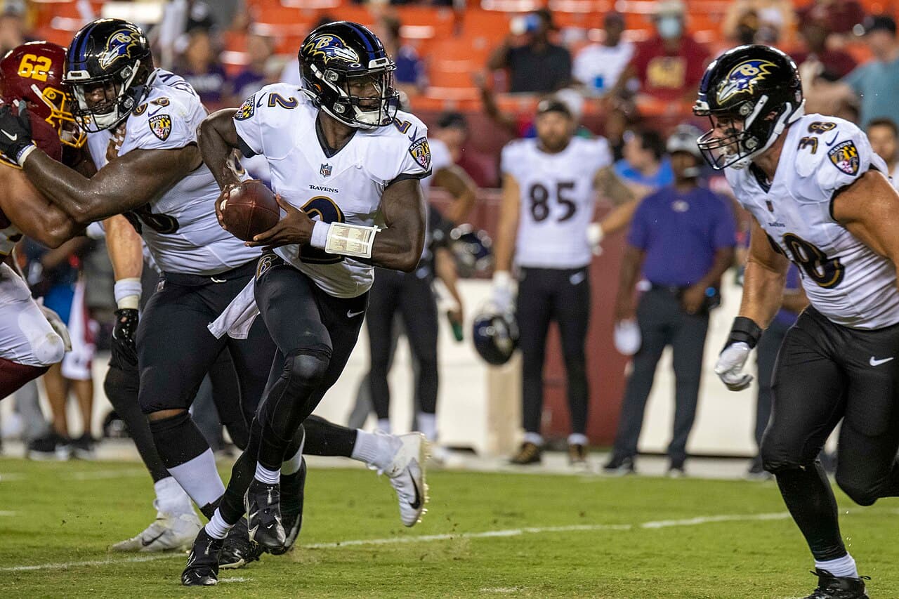 Tyler Huntley of the Baltimore Ravens