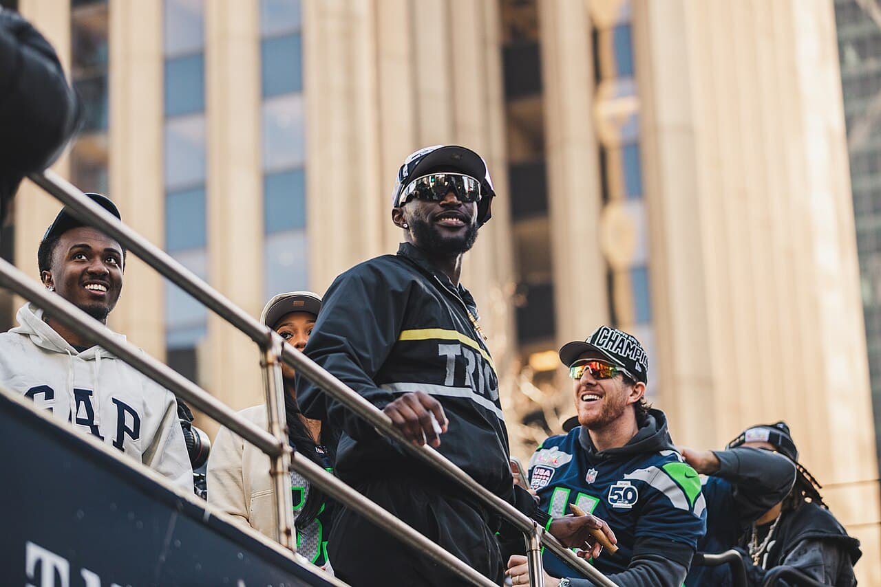 Seattle Seahawks Players at Super Bowl LX Victory Parade FG1A0394